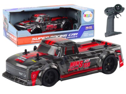 Дистанционно управлявана кола Pick-Up RC 1:18 с гумени гуми, червена