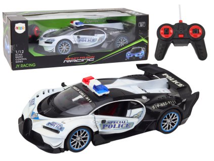 Дистанционно управлявана полицейска кола RC в мащаб 1:12 бяла