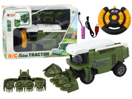 Дистанционно управляван земеделски комбайн RC за зърно зелен