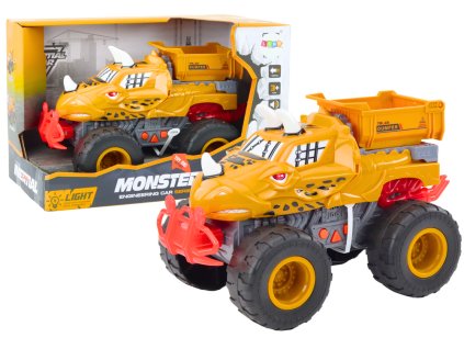 212146 oranzove terenni auto dinosaur s trecim pohonem sklapec