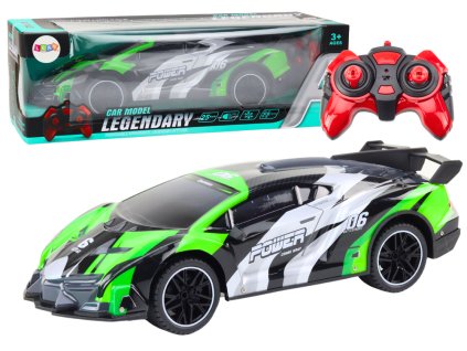 Спортна RC кола 1:10 25 км/ч със светлини зелена