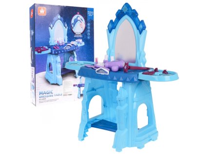 Dětský toaletní stolek s příslušenstvím modrý1
