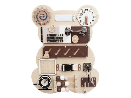 Дървена сензорна манипулационна дъска Мече 14 части