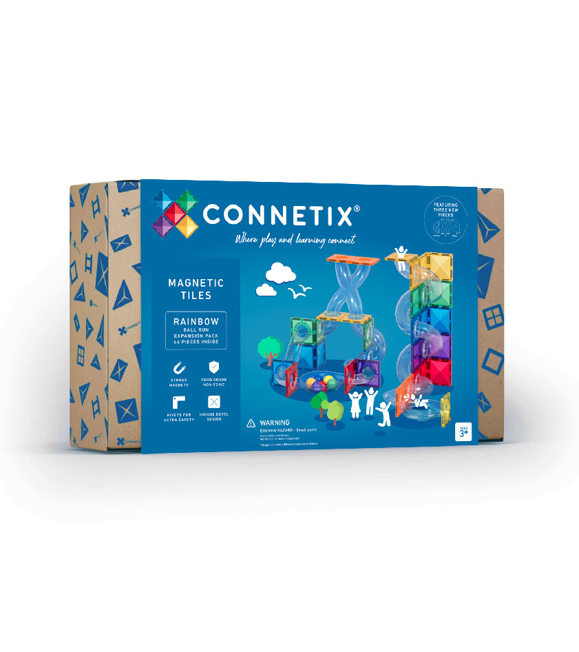 Connetix плочки - магнитен строителен комплект дъгови топчета 66 бр