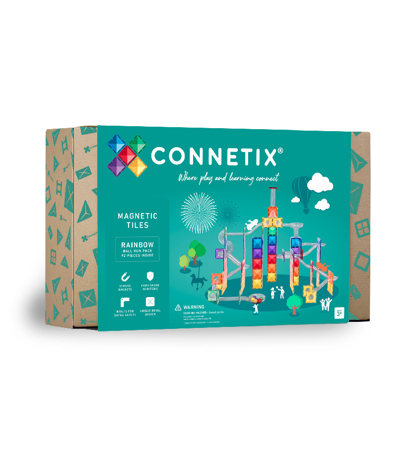 Connetix Tiles - Магнитен комплект Дъгова писта с топчета 92 части