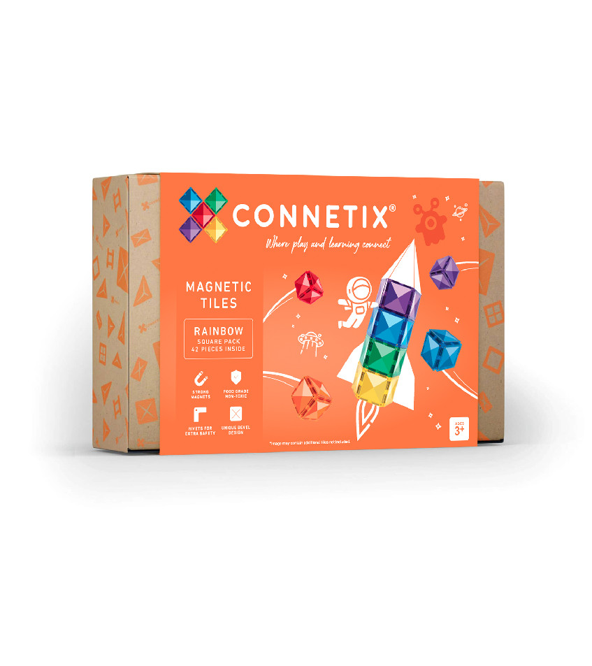 Connetix плочки - магнитен конструктор дух квадратни 42 бр