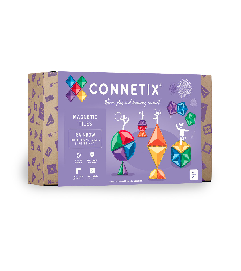 Connetix Tiles - Магнитен Конструктор Рейнбоу Разширителен Комплект 36 бр