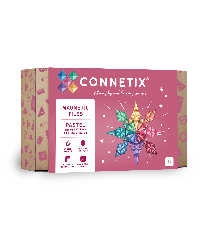 Connetix Плочки - Магнитен Конструктор Пастелна Геометрия 40 бр