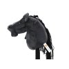 Кон с дръжка Hobby Horse дългокосмест със звуци черен
