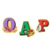 Комплект дървени магнитчета букви и картинки 26 броя