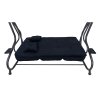 hustawka ogrodowa siedzisko textylina 2x1 granatowa (5)