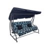 hustawka ogrodowa siedzisko textylina 2x1 wzor liscie granatowa