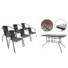 pol pm Zestaw Mebli Ogrodowych Tarasowych Szklany Stol 150x90 Krzesla 6szt Braz 26571 3