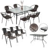 pol pl Zestaw Mebli Ogrodowych Tarasowych Szklany Stol 150x90 Krzesla 6szt Braz 26571 1