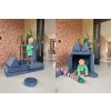Dětská rozkládací pěnová pohovka SHAPPY PLAY mini (Barva Navy Blue)