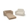 Dětské rozkládací pěnové křeslo LUMI Jemný plyš (Barva Cream)
