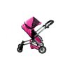 Kočárek pro panenky Alice 2v1 růžovo černý7