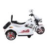 mamido Dětská elektrická motorka Chopper s postranním vozíkem bílá3