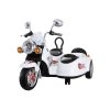 mamido Dětská elektrická motorka Chopper s postranním vozíkem bílá2