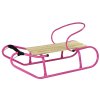 Kovové sáňky růžové2