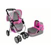Kočárek pro panenky 2v1 růžový s hvězdičkami02 (1)