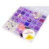 Комплект мъниста за изработка на бижута с лилави щипки
