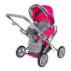 Kočárek pro panenky 2v1 růžový07