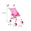 Skládací kočárek pro panenky růžový04