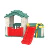 Dětský zahradní domeček 5v1 se skluzavkou a zelenou střechou4 1