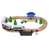Дървена релсова писта с мост и полицейски аксесоари 3,2 м