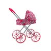 Сгъваема количка за кукли с големи колела розова със сърца