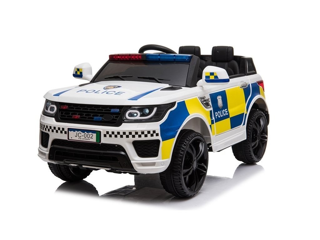 Dětské elektrické autíčko Policie bílé | Mamido Toys