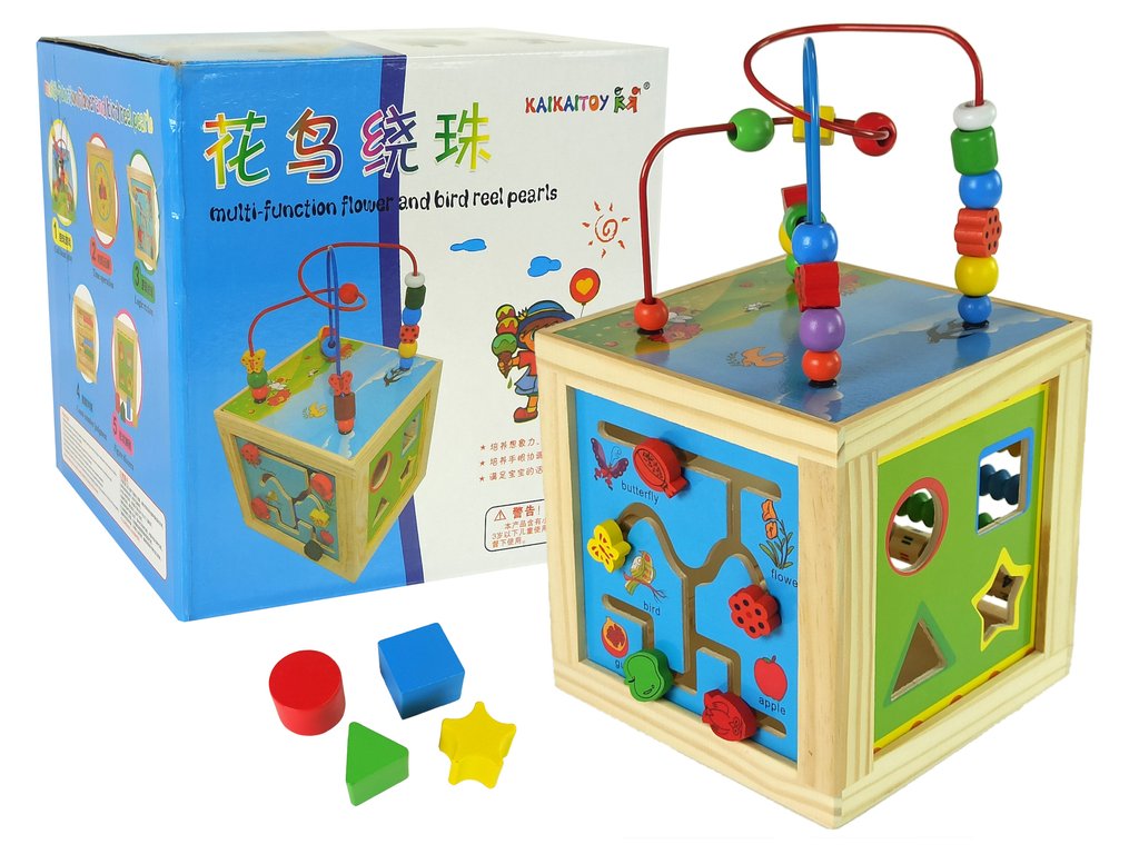 Dřevěná multifunkční kostka pro děti | Mamido Toys