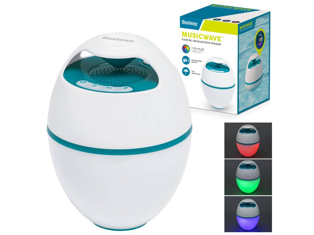217609 bestway plovouci reproduktor musicwave s bluetooth a led osvetlenim