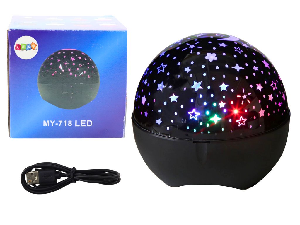 Projektor hvězd Noční světlo Reproduktor 2v1 Černý