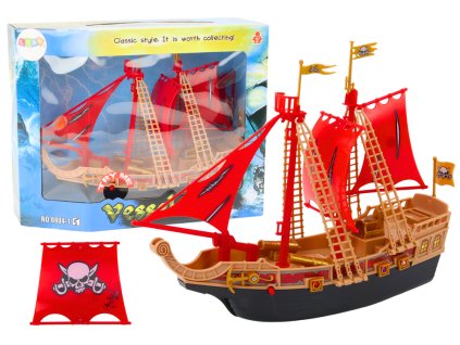 224244 piratska lod se svetly a zvuky na koleckach cerna