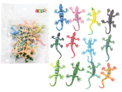 Sada figurek barevných ještěrek 12 kusů