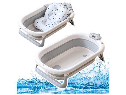 pol pl Wanienka Z Termometrem Dla Niemowlat Skladana Materac W Gwiazdki Szara 26759 1