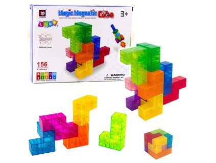 pol pl Klocki Magnetyczne Ukladanka Magic Cube 156 Kart Z Wyzwaniami 9 el 23549 1