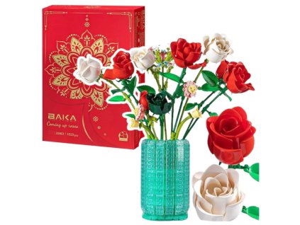 pol pl Klocki Konstrukcyjne Bukiet Roze w Wazonie Biale Czerwone 1022 el 23693 1