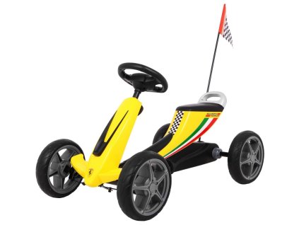 Dětská šlapací motokára Ferrari žluté