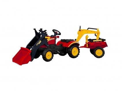 pol pl Traktor z Przyczepa i Lyzka na Pedaly Benson Czerwony 5232 2