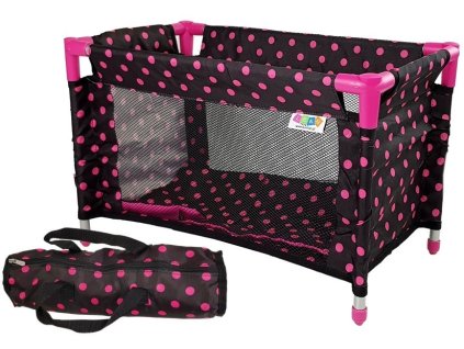 Postýlka pro panenky Alice černo růžová