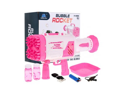 Dětská pistole na tvoření bublin růžová09
