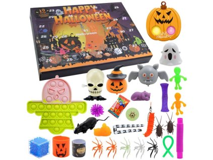 Halloweenský kalendář Pop It Fidget Toys Dýně1