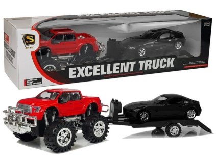 Sada vozidel Červený Monster Truck Černý BMW01