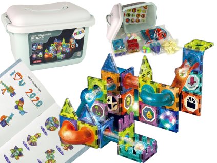 Magnetická stavebnice kuličková dráha 75 dílů1