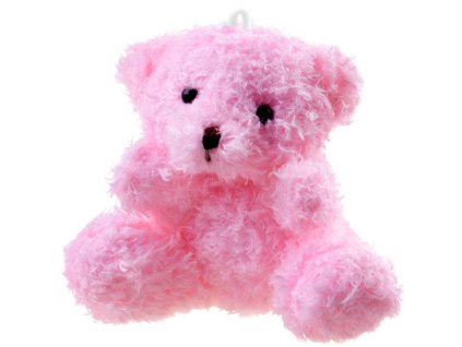 Plyšový medvídek přívěšek růžový4