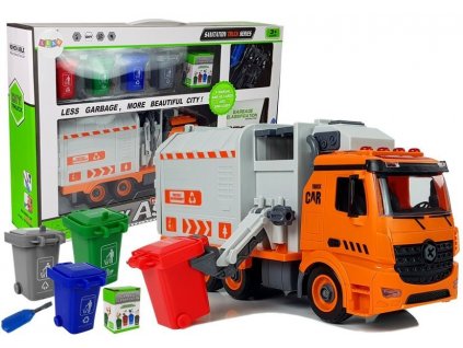 Sada na třídění odpadu s DIY popelářským autíčkem