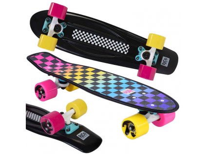 204521 barevny skateboard s kostkovanym vzorem 50kg